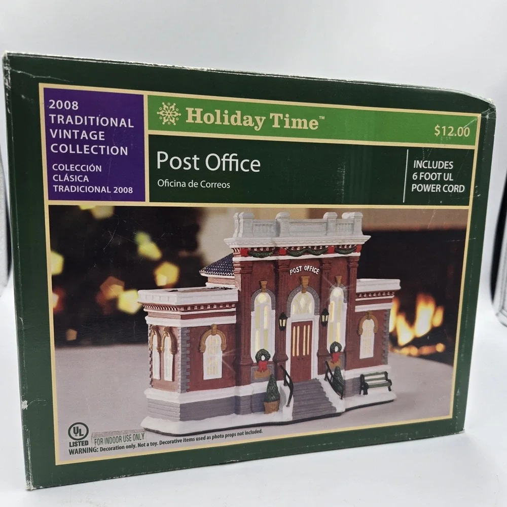 Holiday Time 2008 Traditional‎ Vintage Collection Post Office 6 FT Cord Light Up